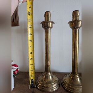 Antique | Accents | Antique Brass Spring Loaded Candle Stick Holders ...